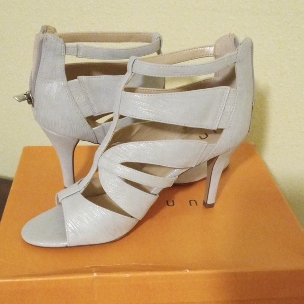 Unisa Silver High Heels with Strappy Design
